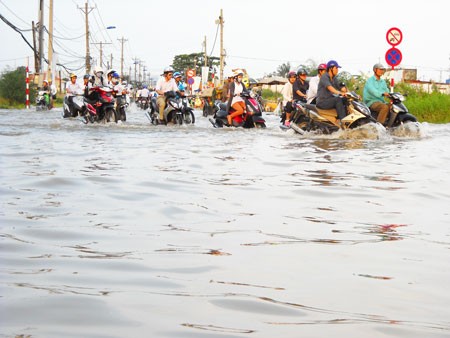 Luong Dinh Cua is one of the worst flooded streets in HCMC (Photo: SGGP) Luong Dinh Cua is one of the worst flooded streets in HCMC (Photo: SGGP)